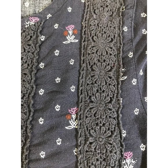 Junior Women’s Small Wild Blue Sadie Robertson Peasant Blouse Top - 3/4 Sleeves - Picture 6 of 11